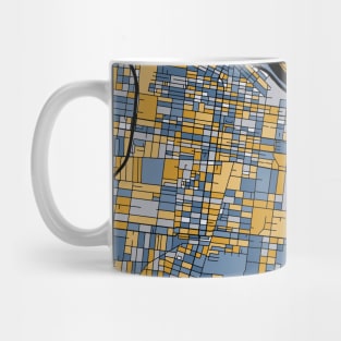 Louisville Map Pattern in Blue & Gold Mug